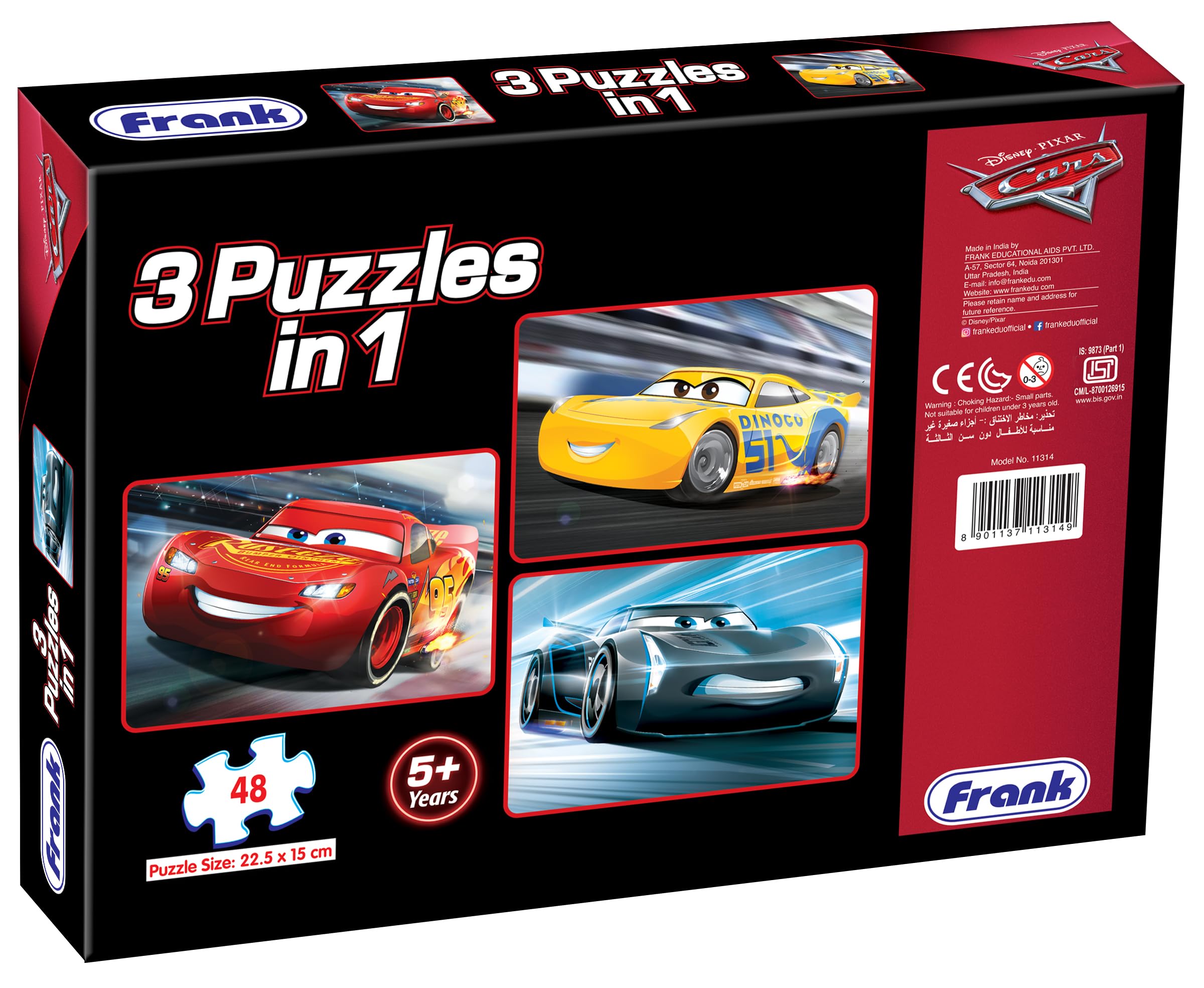 Buy Frank Disney Pixar Cars 3 (48 Pieces) 3 in 1 Jigsaw Puzzle for